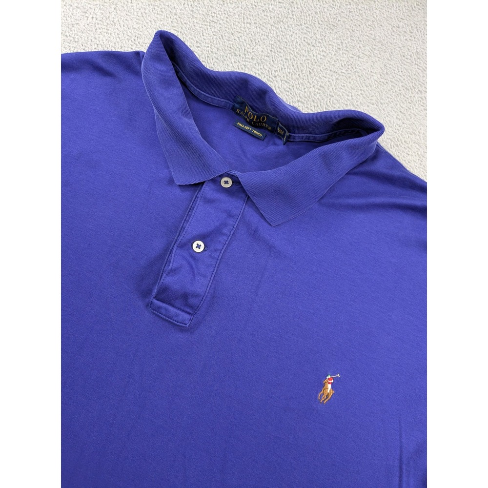 Polo Ralph Lauren Pima Soft Touch Polo Shirt Mens 3XLT Tall Blue Short Sleeve